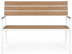 Bancă din aluminiu, alb, 123x59x86 cm, Isak Yes