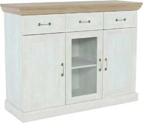 Comoda ROYAL K1S, pin nordic/stejar salbatic, PAL melaminat, 127x46x98