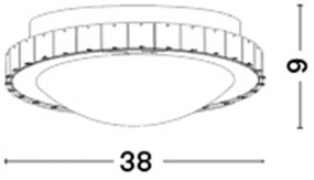 Plafoniera, Lustra aplicata eleganta Palermo, 38cm