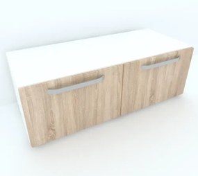 Armonia Comoda alba cu 2 sertare cu manere fronturi MDF Sonoma