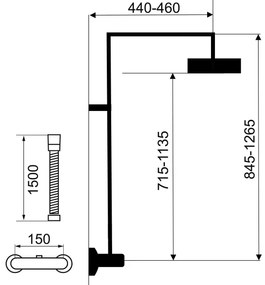 Set de duș cu baterie termostatică Novaservis METALIA ECO crom lucios