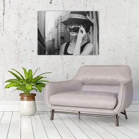 Tablou pe sticlă cu femeie (70x50 cm)