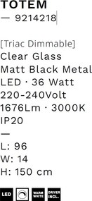 Lustra LED suspendata liniara design decorativ 3000K TOTEM