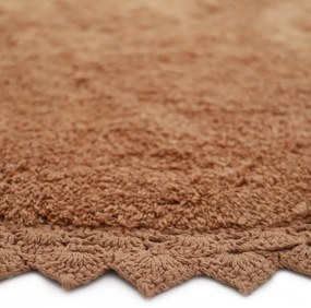 Covor cărămiziu lavabil țesut manual rotund din bumbac ø 110 cm Perla Toffee – Nattiot