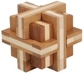 Joc logic IQ din lemn bambus Double cross