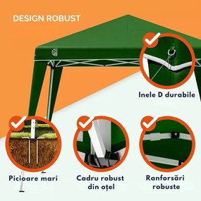 Pavilion/ cort de petrecere CAPRI, 3x3m, verde Casaria