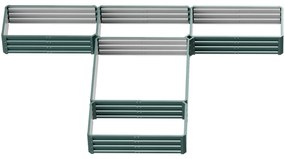 Outsunny Set de 5 jardiniere pentru gradina, pat de legume modular din otel, perfect pentru legume, plante si flori, verde | Aosom Romania