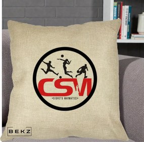 Perna Personalizata CSM Sighetu Marmatiei Sport, 40x40 cm, Crem, Husa Detasabila, Perna Inclusa, BEKZ®