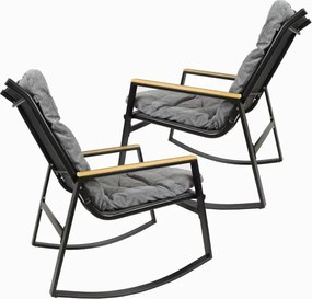 Fotoliu suspendat, oțel, perne căptușite, gri, 2 buc