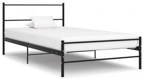 Cadru de pat, negru, 90 x 200 cm, metal
