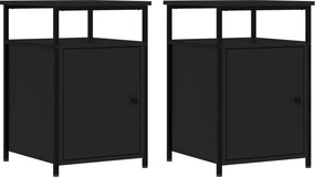 vidaXL Noptiere, 2 buc., negru, 40x42x60 cm, lemn prelucrat