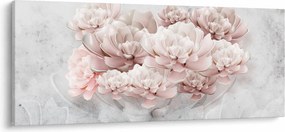 Tablou - Flori roz pe perete (120x50 cm)