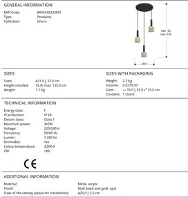 Lustra LED suspendata design modern Sincro 3L
