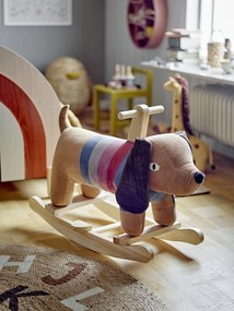 Covor rotund pentru copii din iută, maro, cu litere imprimate, 130 cm, „Dinne"