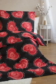 Lenjerie de pat din polibumbac VALENTINE, negru Dimensiune lenjerie de pat: 2 buc 70 x 90 cm | 200 x 220 cm
