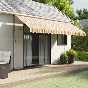 vidaXL Pânză de rezervă copertină, dungi multicolore, 4,5x3 m