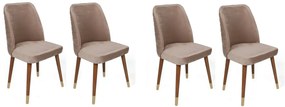 Set de scaune de sufragerie Hugo Beige și Walnut,4 buc.