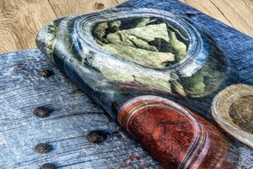 ANDRE 33550 covor lavabil condimente bucatarie, anti-alunecare - albastru / verde