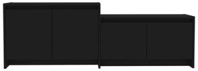 Comoda TV, negru, 146,5x35x50 cm, PAL 1, Negru