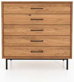 Comodă înaltă din lemn de stejar 97x95 cm Abies – The Beds