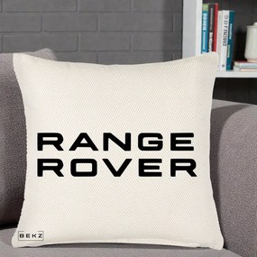 Perna Personalizata cu emblema Range Rover, 40x40 cm, Crem Reliefat, Husa Detasabila, Perna Inclusa, BEKZ®