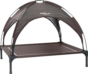 vidaXL Pat pentru câini Manual Maro 104 x 86 x 84,5 cm Oțel