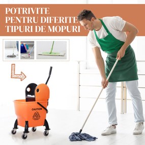 HOMCOM Carucior de Curățenie Profesional, Compact, Ideal pentru Spații Mici, 44×36×90 cm | Aosom Romania