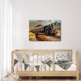 Tablou - Locomotivă cu aburi (90x60 cm)