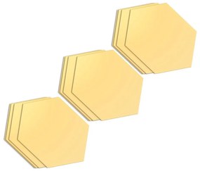 Autocolante de perete 12 buc. 17x20 cm Hexagons Gold – Ambiance