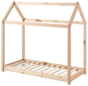 Pat în formă de casă pentru copii Vipack Cabane, 70 x 140 cm