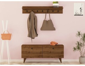 Cuier de perete cu dulap pentru pantofi Rupa Walnut