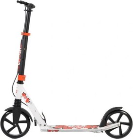 Trotineta din aluminiu NOVOKIDS™ Spooky Scooter, Frana de mana, Max.100 kg, Super Brake, Maner reglabil pe inaltime, Diametru roata 200 mm, Alb
