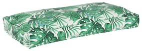vidaXL Pătură de palet pentru șezut/spătar cu model de frunze 120x60x12 cm, material Oxford
