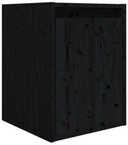 Comode TV, 5 buc., negru, lemn masiv de pin 5, Negru