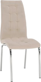 Scaun GERDA NEW, bej, stofa clasica/metal, 42x58x103 cm