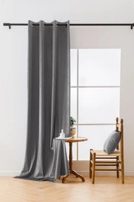 Draperie opaca gri deschis VELVET 140x250 cm Agățat: Inele metalice