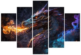 Tablou - Dragon scuipând flăcări (150x105 cm)