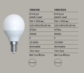 Bec E14 LED Dimabil 5W 470lm 3000K 4,7cm