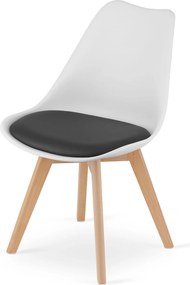 OFERTA Scaun alb-negru BALI MARK cu picioare din fag II. calitate