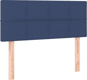 vidaXL Tăblie de pat, albastru, 90x5x78/88 cm, textil
