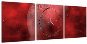 Tablou - Luna pe nivelul apei (cu ceas) (90x30 cm)