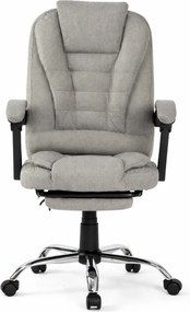 Scaun directorial, Masaj în perna lombară, Suport picioare, Rabatabil, textil, Gri