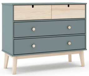 Comodă de copii verde prăfuit 100x81x40 cm Estefania – Marckeric