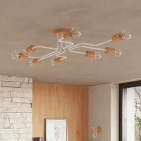 Lustră aplicată Sollux SL.1667 TIMBO 8xE27/15W/230V alb/bej/fag