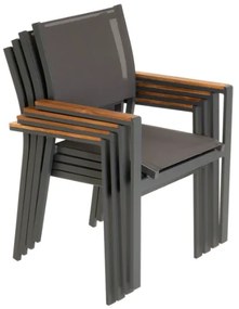 Scaun metalic stivuibil de grădină, antracit