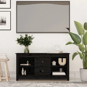814573 vidaXL Comodă TV, negru, 103x36,5x52 cm, lemn masiv de pin