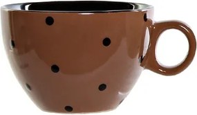 Cana Dots din ceramica maro 8 cm