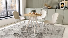Mazzoni ALMO 80 Stejar Artisan/picioare bej - MASĂ ROTUNDĂ CU PICIOARE Y LOFT/INDUSTRIAL PENTRU BUCĂTĂRIE LIVING SAU SUFRAGERIE