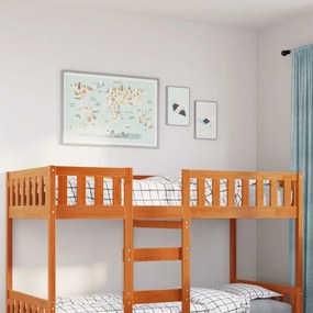 vidaXL Pat pentru copii fără saltea, maro, 90x190 cm, lemn masiv pin