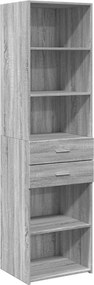 vidaXL Dulap înalt, gri sonoma, 50x42,5x185 cm, lemn prelucrat